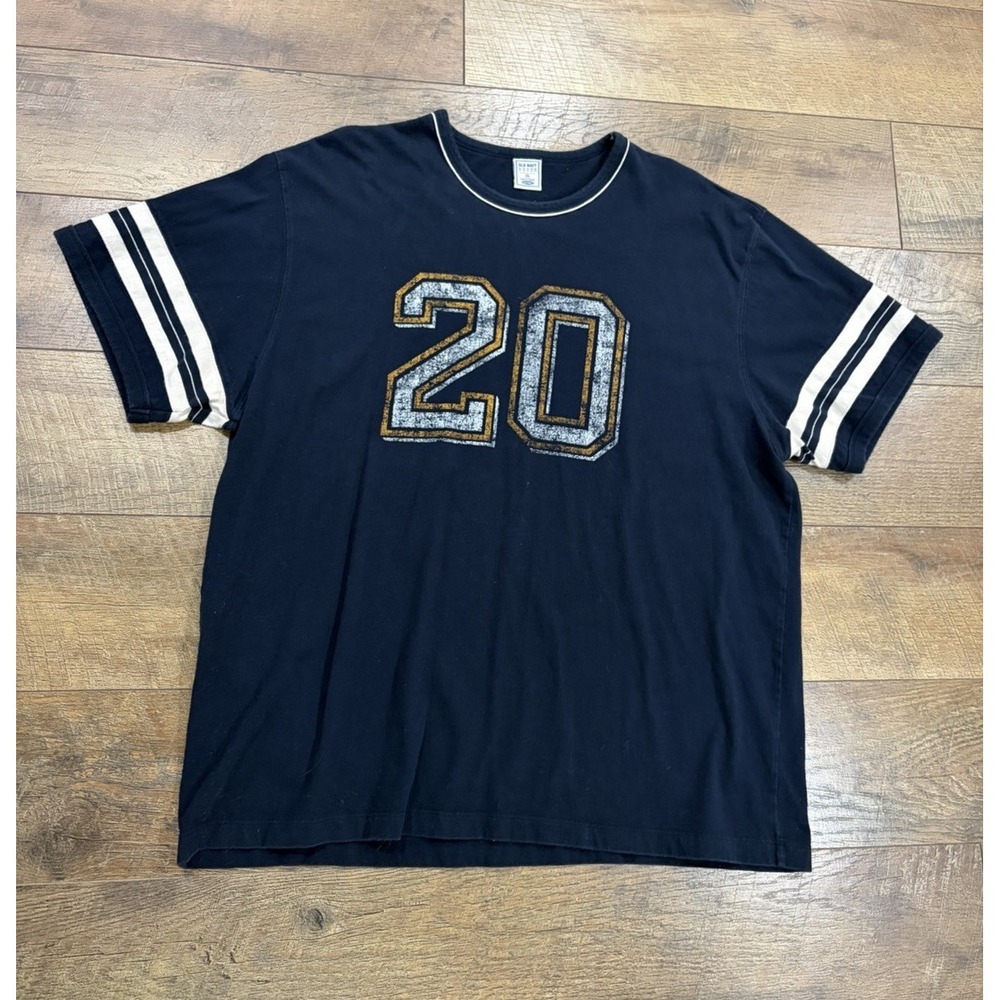 Vintage Y2k Football Jersey Tee Grunge #20 Old Navy Navy Blue XL 2004